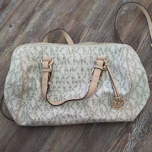 Michael Kors Beige and Light Brown Satchel